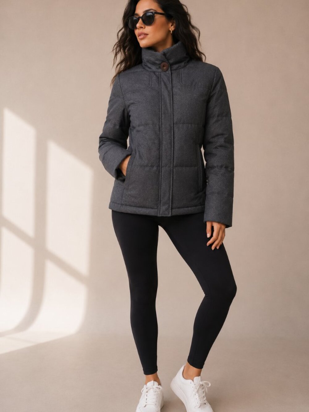 prAna Jasmine Down Insulated Charcoal Gray Winter Jacket Coat Size Large
